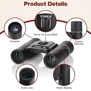200x25 Compact Binoculars - High Power with Low Light Vision