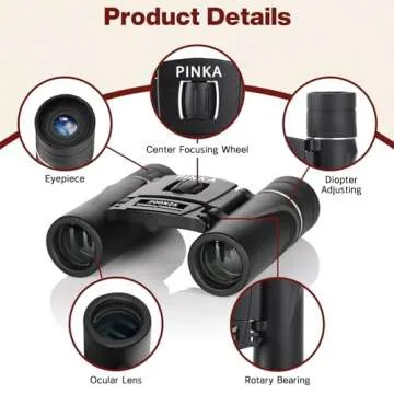 200x25 Compact Binoculars - High Power with Low Light Vision