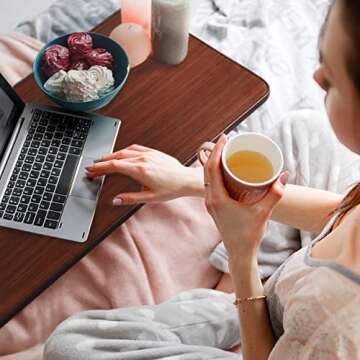 FSA/HSA Eligible, Vaunn Adjustable Overbed Bedside Table With Wheels (Hospital and Home Use)