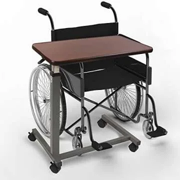 Vaunn Adjustable Overbed Table with Wheels for Home Use