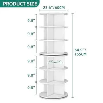 YITAHOME 6 Tier Rotating Shoe Rack Tower, Free Standing 360° Revolving Shoe Organizer, Lazy Susan S...