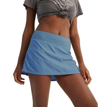 JEGGE Women's Pleated Tennis Skirts with Built-in Shorts & 3 Pockets Workout Running Golf Sports Cas...