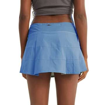 JEGGE Women's Pleated Tennis Skirts with Built-in Shorts & 3 Pockets Workout Running Golf Sports Casual Skorts (Blue, XS)