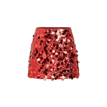 Stunning Red CIDER Sequin Mini Skirt - Perfect Party Wear for Dazzling Nights