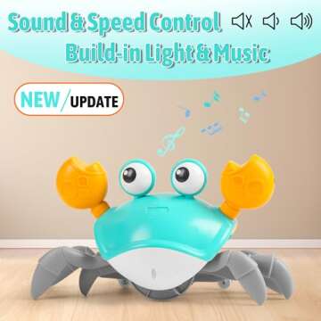 Crawling Crab Baby Toy Infant: Tummy Time Toys for Babies 3 6 9 12 18 24 36 Months, Walking Dancing ...