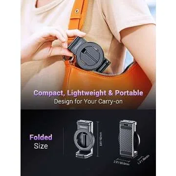 PROfezzion Magnetic Airplane Phone Holder for MagSafe, iPhone 16, 15, 14, 13, 12 & All Phones, Handsfree Phone Mount for Seat Tray Table, Pocket Size Travel Essentials Must Have Accessories for Flying