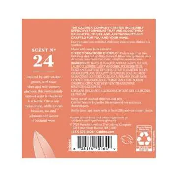 Caldrea Dish Soap, Biodegradable Dishwashing Liquid made With Soap Bark And Aloe Vera, Tangelo Palm ...