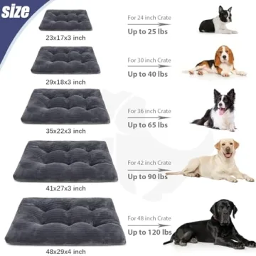 Washable Dog Crate Bed for Large Dogs Fluffy Comfy