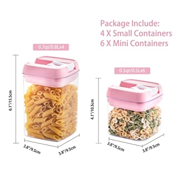 10-Piece BPA-Free Pink Airtight Food Storage Set