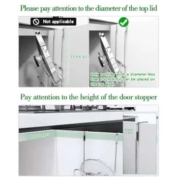 QIHS 4-Tier Pot Lid Organizer, Cabinet Door Pot Lid Organizer, Door Lid Holder for Kitchen Lid Storage, Stainless Steel Sturdy and Durable, For Cabinet or Food Cabinet/Door Installation