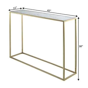 Gold Coast Simplicity Faux Marble Console Table by Convenience Concepts