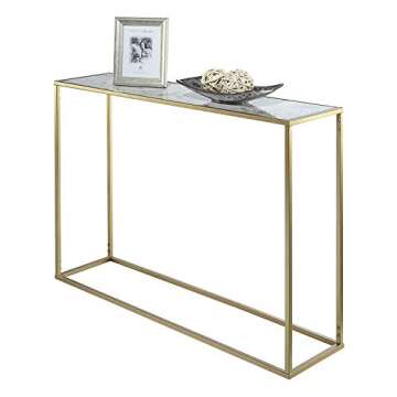 Convenience Concepts Gold Coast Faux Marble Console Table, Gold / Faux Marble