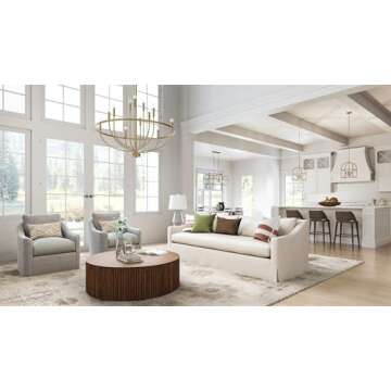 HomePlace Lighting 428501AD Greyson Urban/Industrial Vine-Style Round Chandelier, 12-Light 720 Total Watts, 40" H x 40" W, Aged Brass