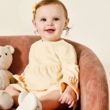 Amazon Essentials x Sofia Grainge Baby Girls' Longsleeve Corduroy Dress, Light Pink, 0-3 Months