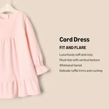 Amazon Essentials x Sofia Grainge Baby Girls' Longsleeve Corduroy Dress, Light Pink, 0-3 Months