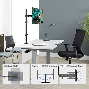 Suptek Adjustable Monitor Arm for 32 inch Screens