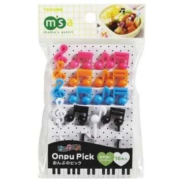 Music note food picks black white for Bento Box Lunch Box