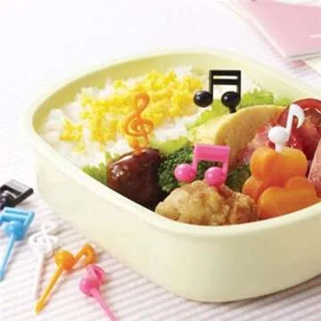 Music note food picks black white for Bento Box Lunch Box