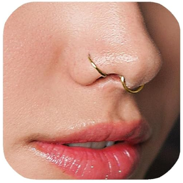Tiny 5mm Gold Nose Rings Hoops for Men & Women - 14k Hypoallergenic