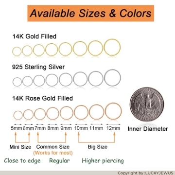 5mm 14k Gold Filled Nose Rings - Hypoallergenic Jewelry