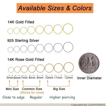 5mm 14k Gold Filled Nose Rings - Hypoallergenic Jewelry