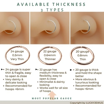 5mm 14k Gold Filled Nose Rings - Hypoallergenic Jewelry