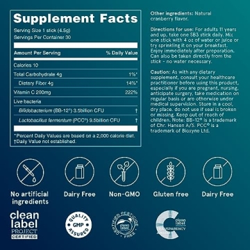 Puori Probiotics and Prebiotics Dietary Supplement - 13 Billion CFU x 30 Servings - Support Immune and Digestive Health - Fiber 4g, Vitamin C 200mg - SB3 Bifidobacterium, Lactobacillus Fermentum