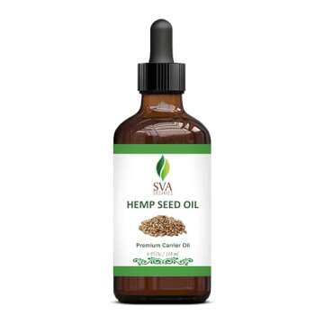 SVA ORGANICS Hemp Seed Oil Cold Pressed 4oz (118 ml) Premium Carrier Oil With Dropper For Skin Care, Hair Care, Scalp Massage, Body Massage, Hair Products, Cosmetics & Soap