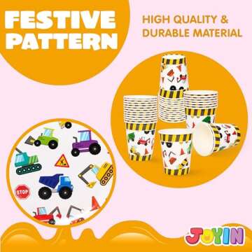 145 Pcs Construction Birthday Party Supplies Set