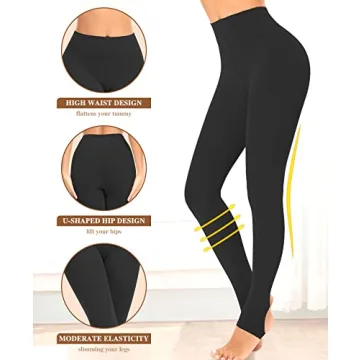 DOCUMO Black Opaque Tights for Women | Control Top Pantyhose