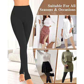 DOCUMO Black Opaque Tights for Women | Control Top Pantyhose