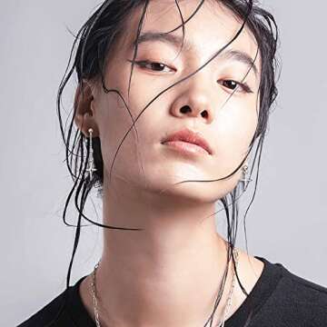 HZJCC Asymmetric Cross Drop Earrings for Unisex Style