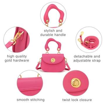 Scarleton Crossbody Bags for Women, Purses for Women, Satchel Shoulder Bag, Lightweight Gold Chain Crossbody Bag Purse, H210612 - Rose