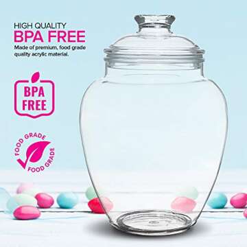 Stylish 128-Ounce Candy & Cookie Jar for Home Decor