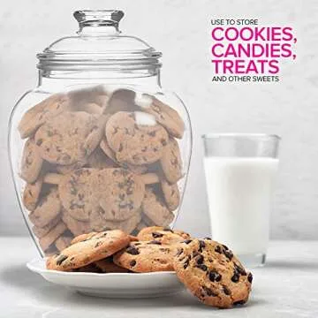 Stylish 128-Ounce Candy & Cookie Jar for Home Decor