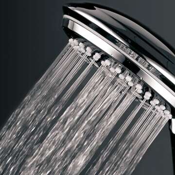 DreamSpa 3-way Shower Combo PLUS Instant-Mount Drill-Free Slide Bar - Enjoy Overhead & Handheld Shower Head with Height/Angle Adjustable Bracket and Stainless Steel Hose for Ultimate Convenience!