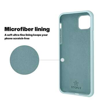 OTOFLY Compatible with iPhone 12 Case and iPhone 12 Pro Case 6.1 inch(2020),[Silky and Soft Touch Series] Premium Soft Liquid Silicone Rubber Full-Body Protective Bumper Case (MintCream)