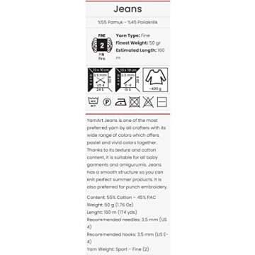 YarnArt Jeans Yarn for Amigurumi & Craft Projects