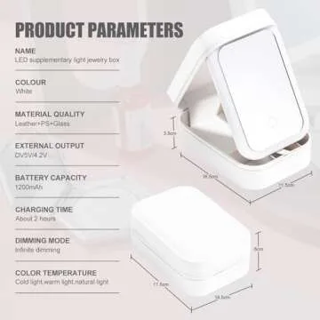 BS-MALL Portable LED Makeup Mirror Case with Storage