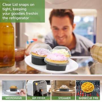 TLAZZ 40 Pack Mini Cake Pans with Lids for Easy Baking