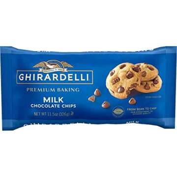 Ghirardelli Premium Baking Chips Bundle, Includes 1 of each: Milk Chocolate Chips, 11.5 oz and Classic White Chocolate Chips, 11 oz