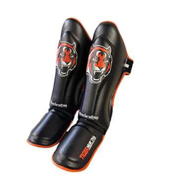 Tiger Pro Shin Guards MMA Martial Arts, Muay Thai, Kickboxing, Leg Instep Protection Pads, Kicking, ...