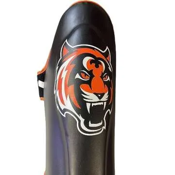 Tiger Pro Shin Guards MMA Martial Arts, Muay Thai, Kickboxing, Leg Instep Protection Pads, Kicking, Sparring, Training Gear, Karate, Boxing, Taekwondo - Unisex (Medium)
