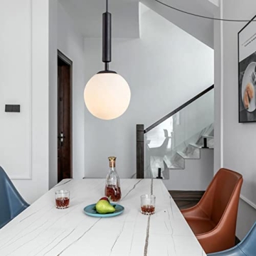 Modern White Glass Globe Pendant Light Chandelier