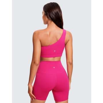 CRZ YOGA Butterluxe Womens One Shoulder Sports Bra - Sleeveless One Strap Low Impact Asymmetrical Wo...