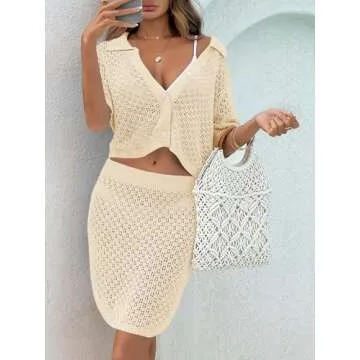 Stylish Saodimallsu Crochet Beach Cover Up Set