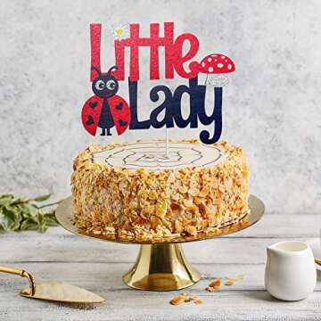 Little Lady Ladybug Happy Birthday Cake Topper - Baby Shower Little Ladybug Spring Bugs Cake Topper ...