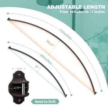 Mcrbeay Curved Shower Curtain Rod, Adjustable 40-72 inches Extra Wide Curved Shower Rods for Bathroom, Rust proof Shower Rod, Stainless Steel Curved Curtain Rod for Shower, Bathtub, Bronze