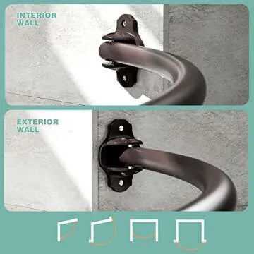 Mcrbeay Curved Shower Curtain Rod, Adjustable 40-72 inches Extra Wide Curved Shower Rods for Bathroom, Rust proof Shower Rod, Stainless Steel Curved Curtain Rod for Shower, Bathtub, Bronze