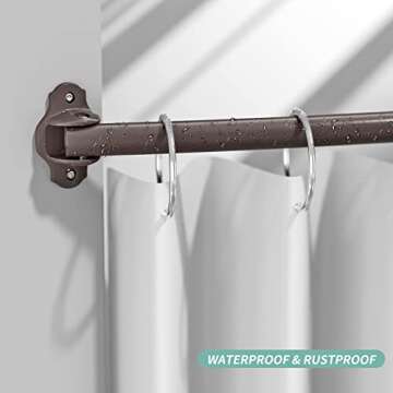 Mcrbeay Curved Shower Curtain Rod, Adjustable 40-72 inches Extra Wide Curved Shower Rods for Bathroom, Rust proof Shower Rod, Stainless Steel Curved Curtain Rod for Shower, Bathtub, Bronze